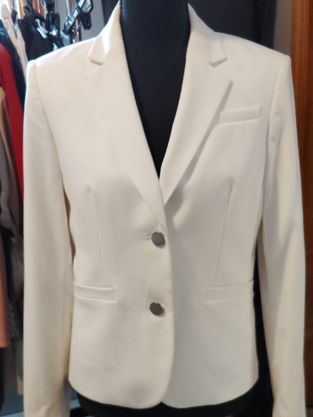 Calvin Klein White Tailored Women's Blazer 4 NEW $118